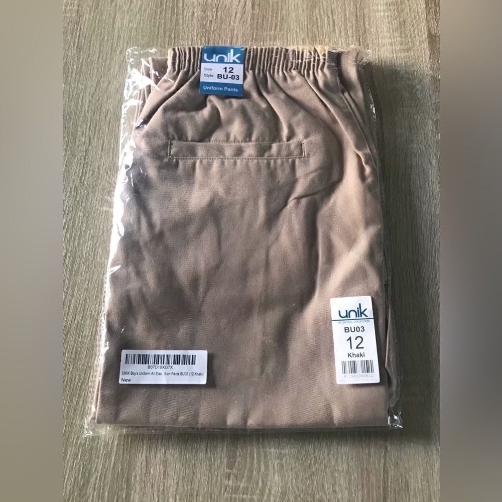 NWT … UNIK “Size: 12” Boy’s “Khaki” Uniform Pants